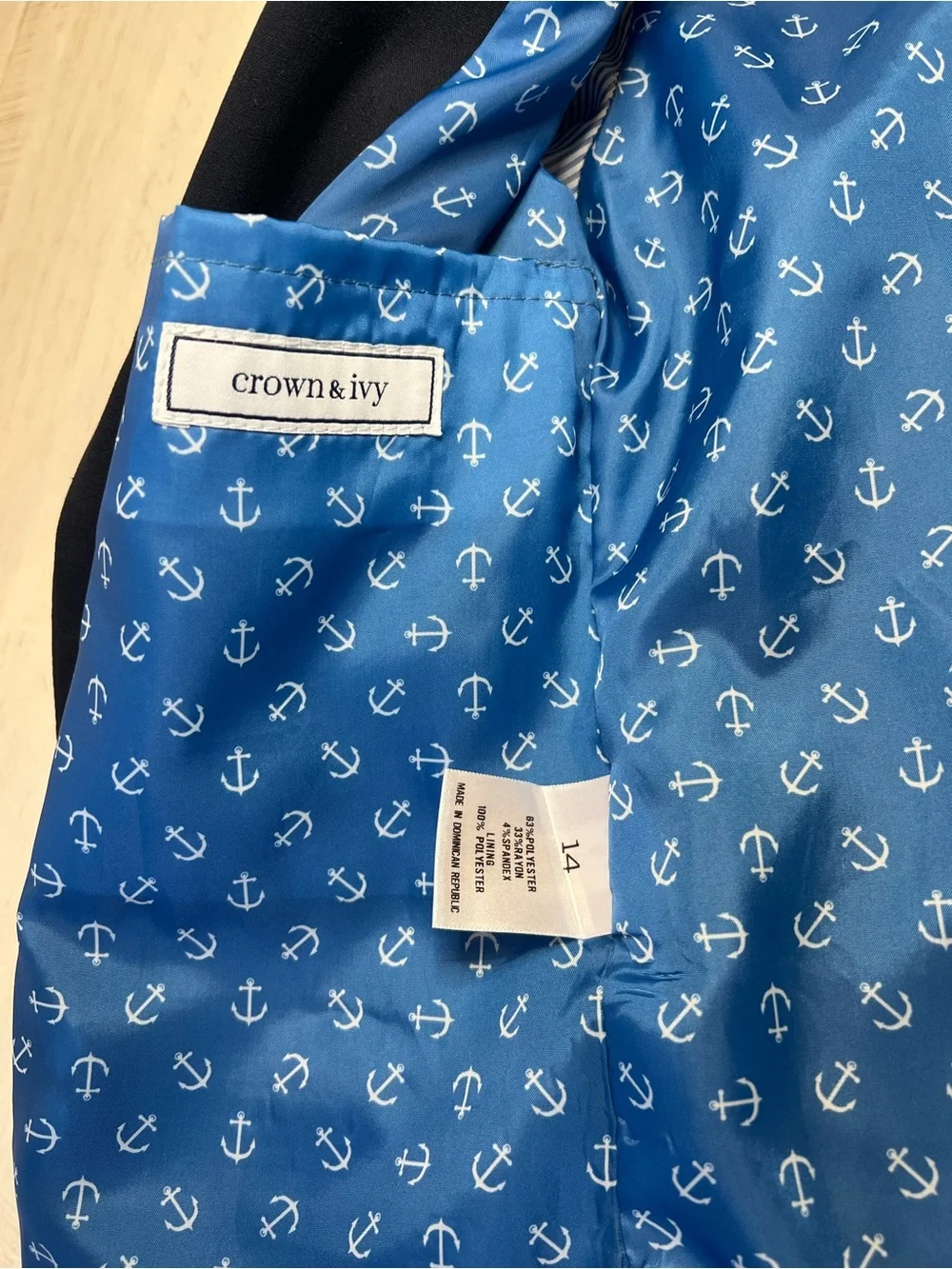 Crown & Ivy Boys Navy Blue Blazer Sport Coat Gold Button NWT 14